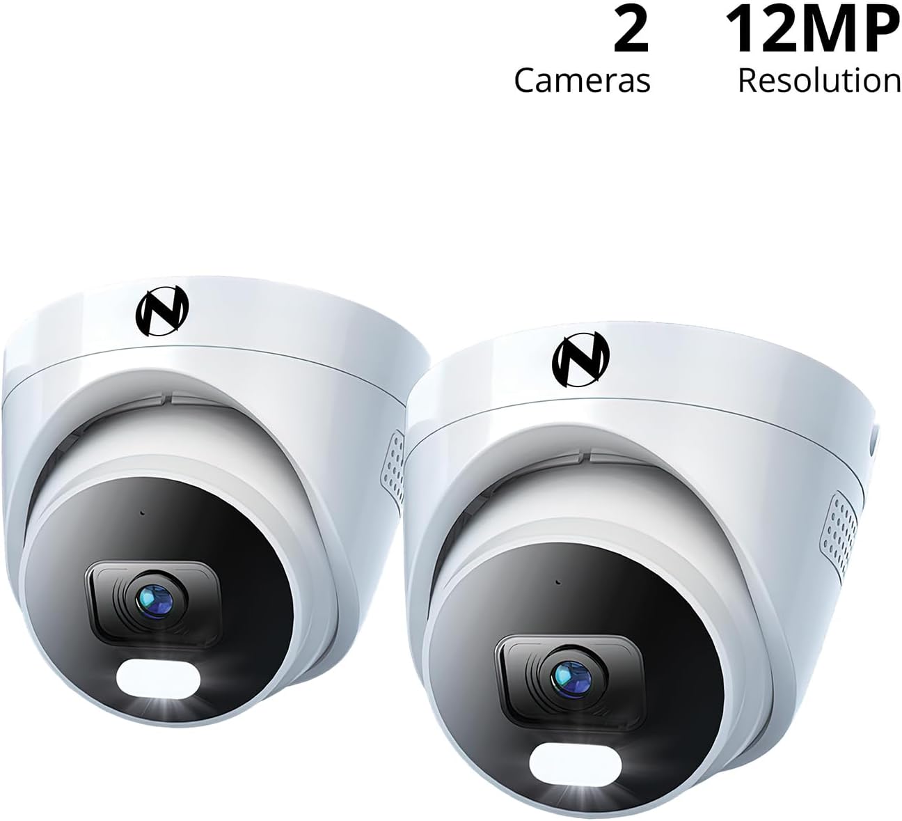 Night Owl Add On Wired IP 12MP Deterrence Camera with 2-Way Audio - White (2 - Pack)