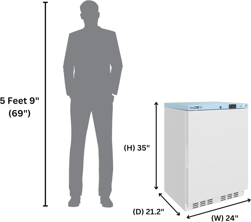 Conserv 24' Pharmacy Refrigerator, 3.9 Cu.Ft Medical Vaccine Fridge, WiFi Temperature Monitoring, Lock & Alarm, Built-In or Freestanding, ETL Listed, 110V