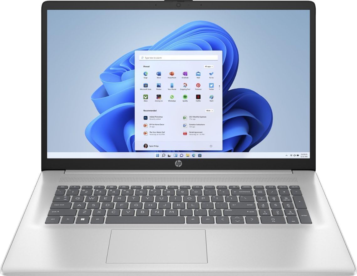 HP 17.3' FHD Business Laptop 2024, 32GB RAM, 1TB SSD, 12th Gen Intel Core i3-1215U (6-Core, Beat i5-1135G7), Wi-Fi, Long Battery Life, Webcam, Numpad, Windows 11 Pro, KyyWee Accessories