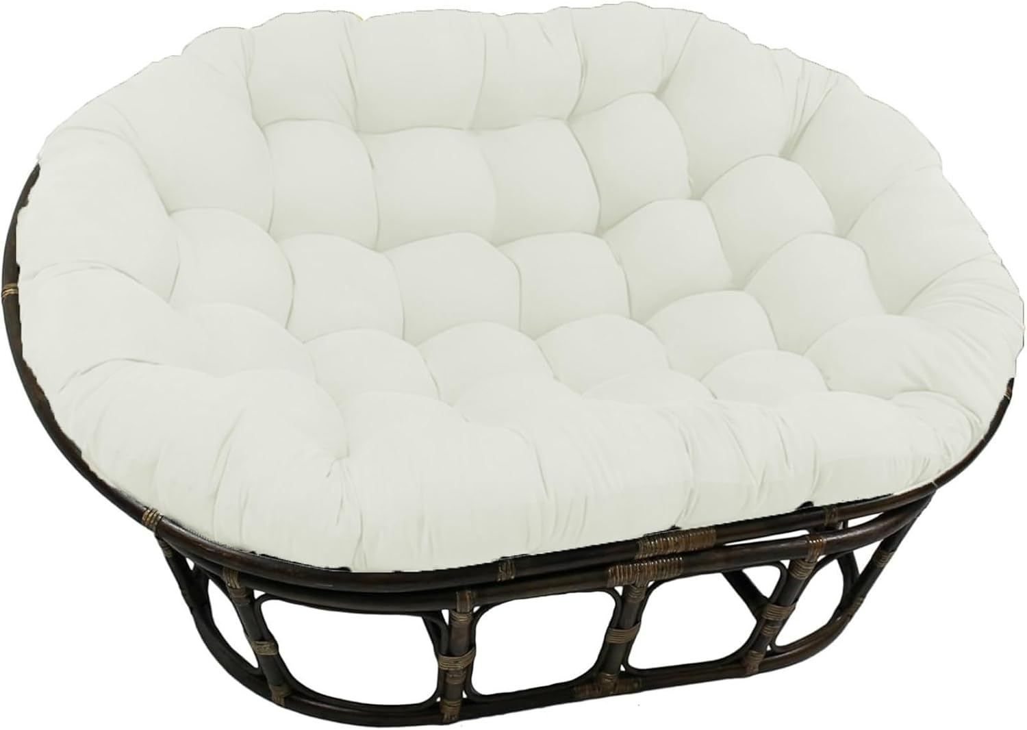 Wicker Papasan Chair Cushion, Shaggy Double Papasan Cushion, Modern Style Cozy Saucer Chair Mat, Soft Thicken Egg Chair Cushion for Round Chair Swing Chair Patio