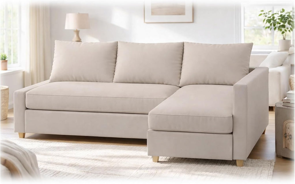 Durable Polyester Flax Friheten Sleeper Sofa Cover Replacement is Compatible with IKEA Friheten Sofa Bed, Or Corner, Or Sectional Slipcover. Sofa Cover Only (Light Beige Left Chaise)