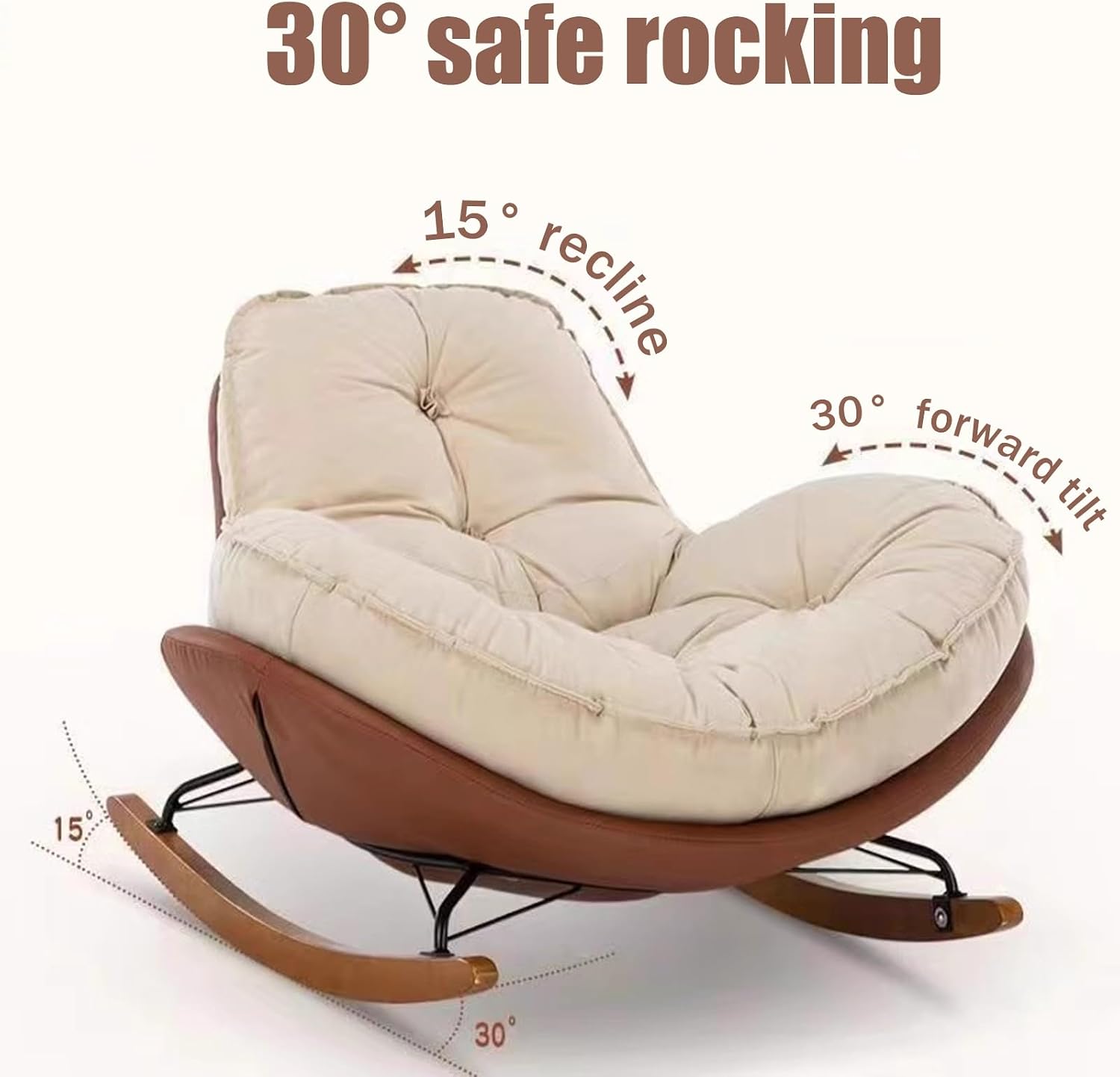 Penguin Rocking Chair Nursery, Glider Rocking Chair for Living Room, Indoor Rocking Chair with Padded Seat, Reading Chair for Bedroom, Garden Lounger, Modern, Stylish