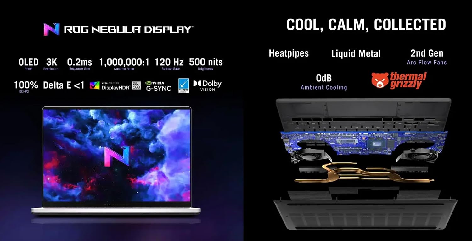 ASUS ROG Zephyrus AI Gaming Laptop 14.0' 120Hz OLED 2.8K Display (AMD Ryzen AI 9 HX 370, GeForce RTX 5070 Ti 12GB, 32GB LPDDR5X, 1TB SSD, RGB KB, WiFi 7, Webcam, Win 11 Home) w/USB-C Dock