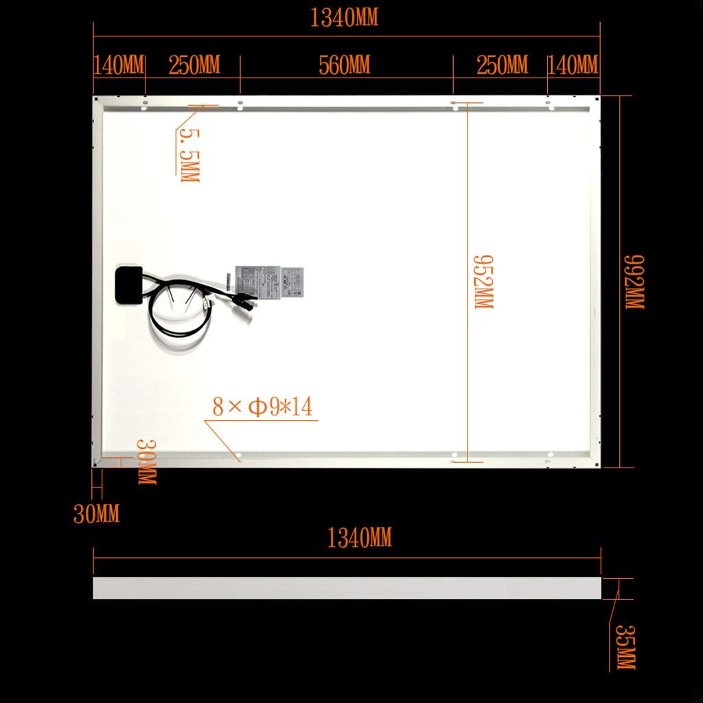 Solar Panel Kit,12V 200W Monocrystalline Silicon Solar Panel Charger Power Station Generator Solar Power System, Photovoltaic Module for