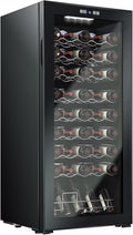KingChii 45 Bottle Wine Cooler Refrigerator Freestanding Wine Fridge - Intelligent Digital Control, Low Noise Professional Compressor, Tempered Glass for Home, Office