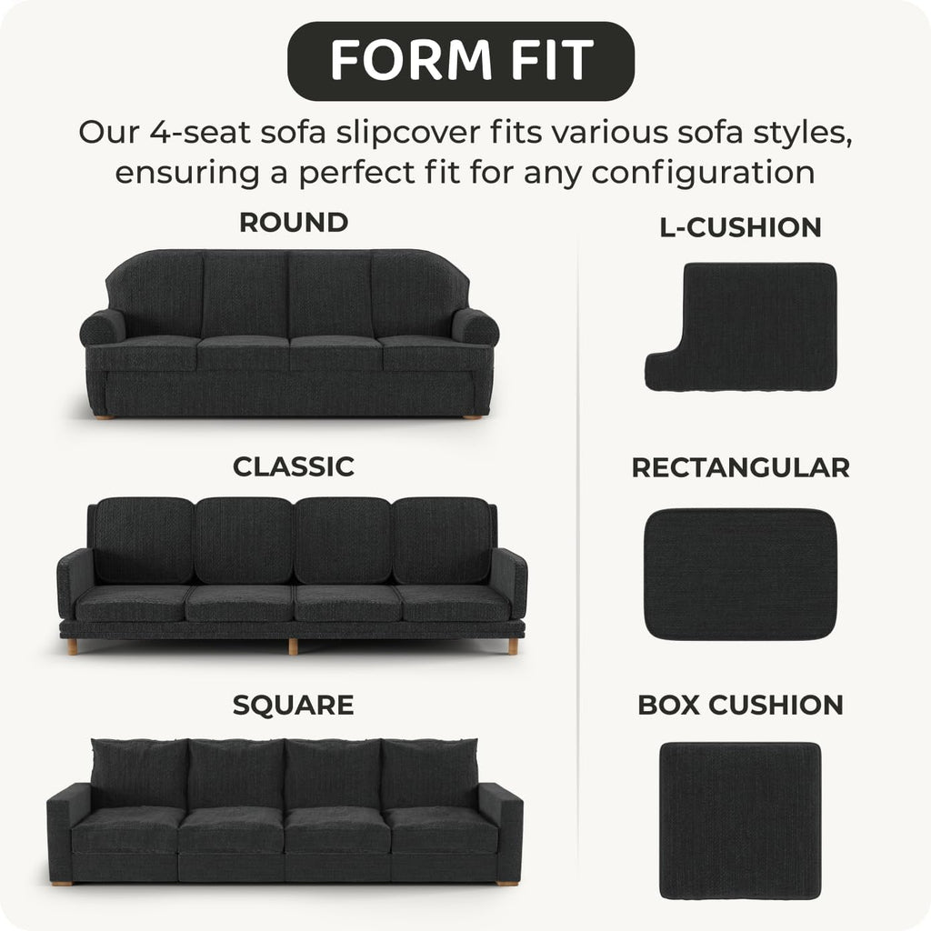 PAULATO BY GA.I.CO. Stretch Sofa Slipcover 1-Piece Elastic Couch Covers for 3-Seater & 4-Seater Sofa Loveseat Armchair Non-Slip Cover Machine Washable Protector – Marsala (86'-120' Wide)