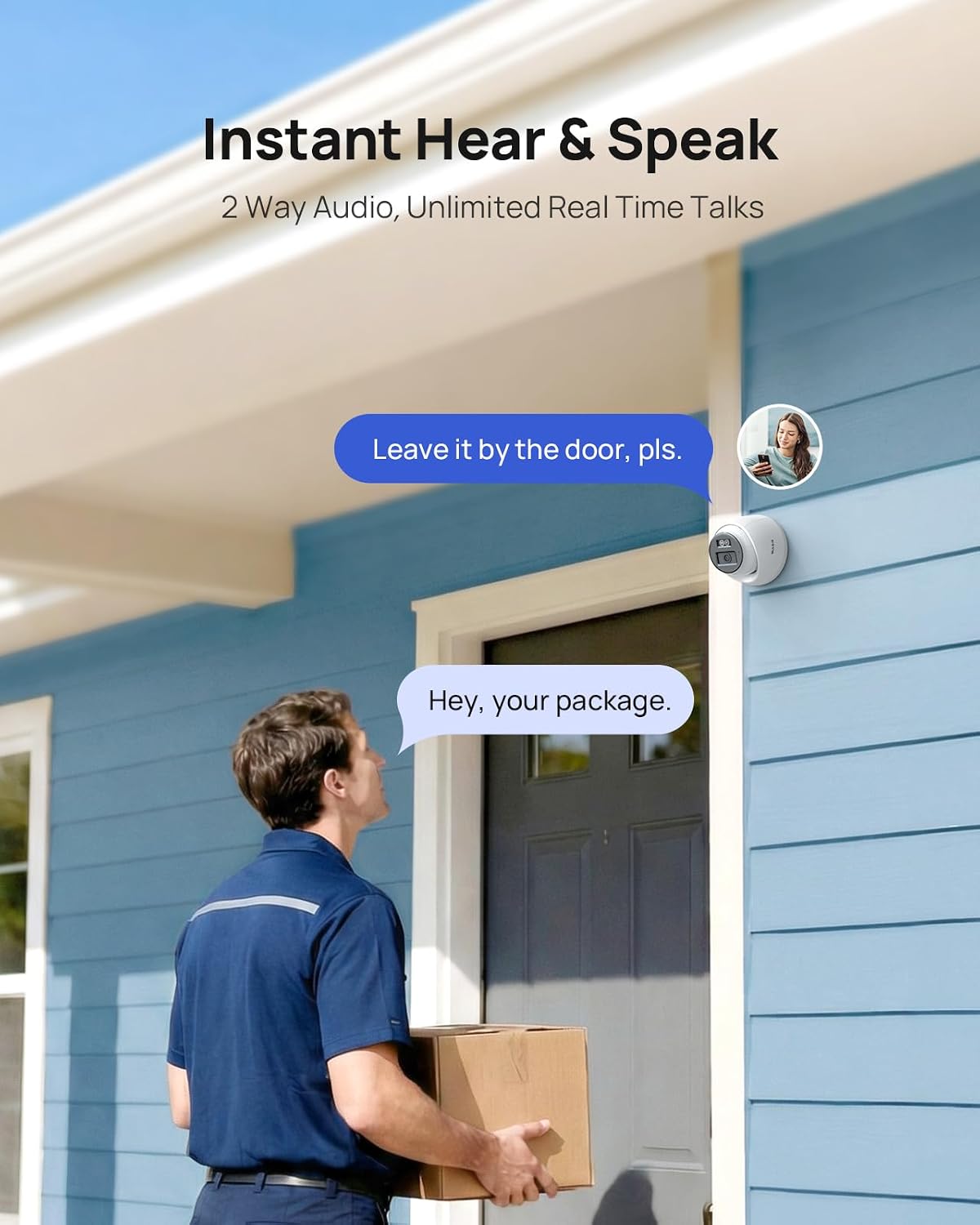 ANNKE H500 3K PoE Security Camera System with 8CH NVR, 8pcs 5MP Outdoor IP Cams, Red and Bule Light Alarm, AI Detection, 2TB HDD for 24/7 Recording, Two-Way Audio, Color Night Vision, IP67