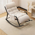 Indoor Outdoor Patio Rocking, ChairsOversized Modern Rocker Chairs, Double Papasan Chair with Cushion, Ergonomic Lounge for Living Room, Bedroom, Patio, Garden(White,Small)