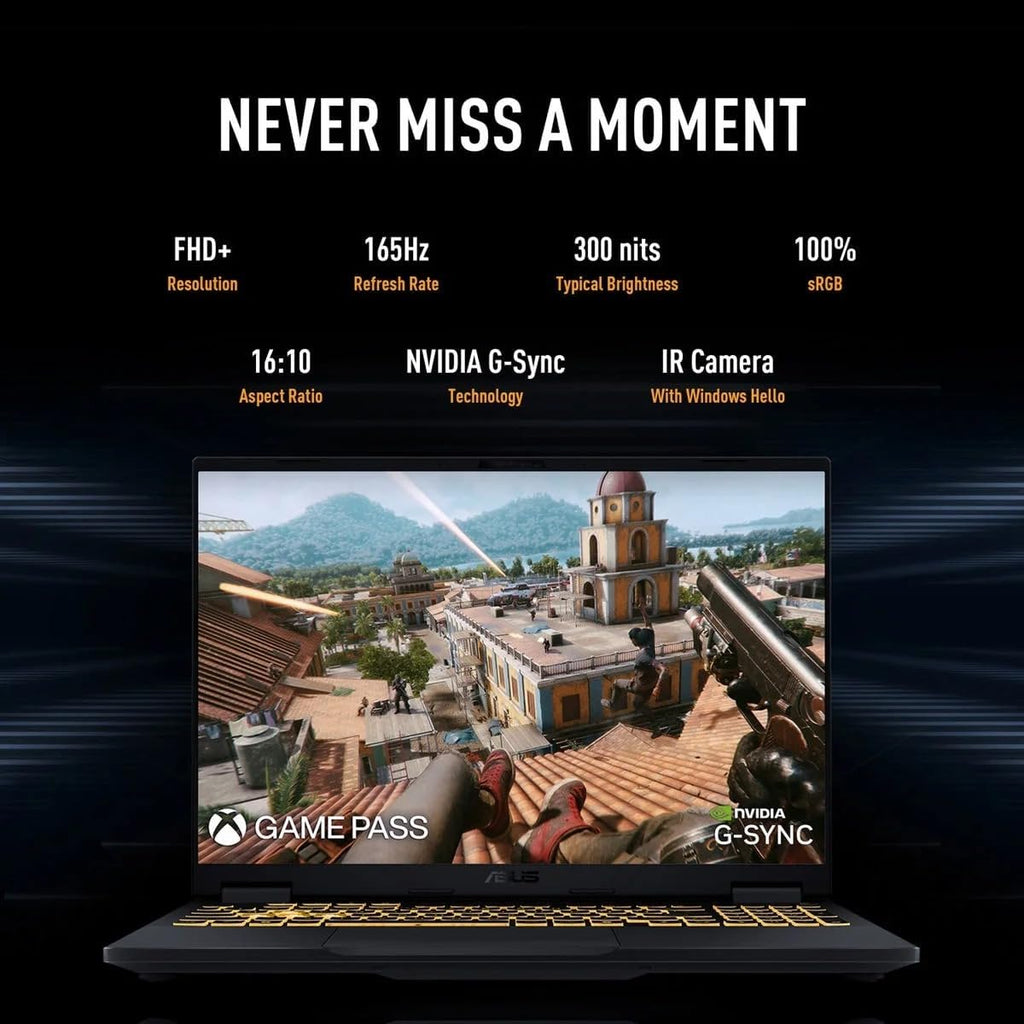 ASUS TUF F16 Gaming Laptop RTX 5060 - Intel Core i7-14650HX - 16inch FHD+ Display 165Hz - RGB Backlit Keyboard - 64GB DDR5 RAM - 4TB PCIe SSD - Windows 11 - Thunderbolt4 - HDMI Cable