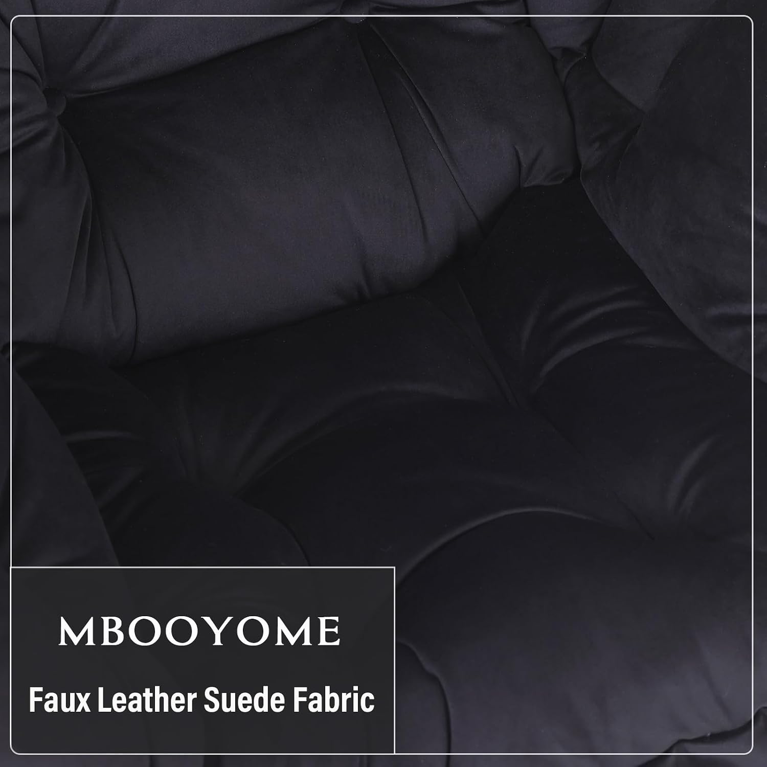 MBOOYOME Lazy Chair with Folding Ottoman, Modern Accent Lounge Armchair with Armrests, a Side Pocket & Foldable Footstool, Leisure Reading Chair for Living Room, Bedroom, Dorm & Office, Velvet Black