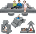 Edbuosy 22 Pcs Modular Play Couch for Kids, Soft Plush Velvet Convertible Foam Sectional Sofa, Multi-Functional Fort Building Play Furniture, Indoor Floor Couch Lounge for Toddlers Boys Girls Playroom