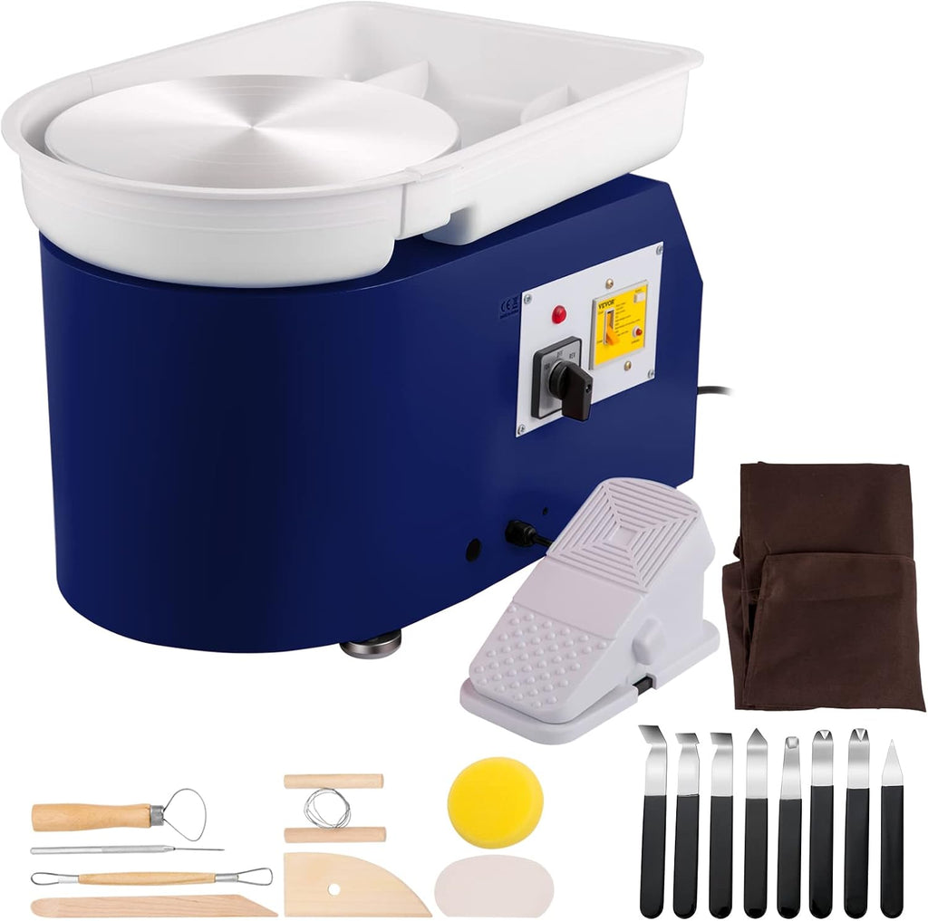 VEVOR 11in Pottery Wheel for Adults Beginners, 350W Electric Forming Machine with Detachable Basin Foot Pedal 0-300RPM Adjustable Speed, Craft DIY Clay Tool, Gifts for Kids for Kids/Teens/Adults