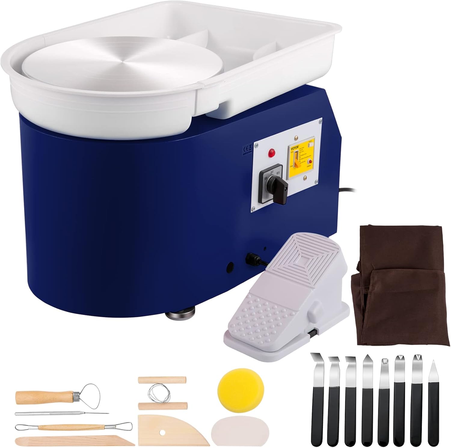 VEVOR 11in Pottery Wheel for Adults Beginners, 350W Electric Forming Machine with Detachable Basin Foot Pedal 0-300RPM Adjustable Speed, Craft DIY Clay Tool, Gifts for Kids for Kids/Teens/Adults