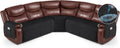 KinCam Waterproof Recliner Sectional Couch Covers, Oversized Reclining Sofa Covers for L Shape Couch, Non Slip Couch Cover for Sofa Washable Slipcover (5 Seat Recliner Cover, Black)