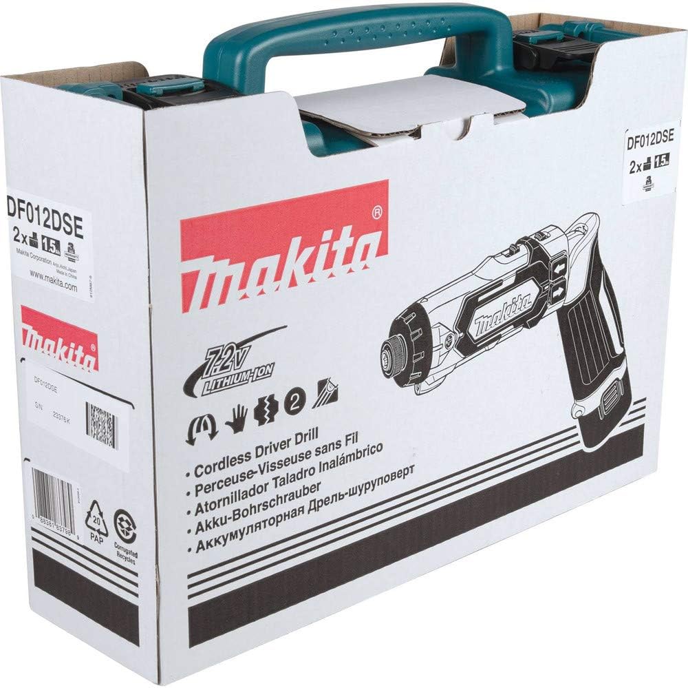 Makita DF012DSE 7.2V Lithium-Ion Cordless 1/4' Hex Driver-Drill Kit with Auto-Stop Clutch