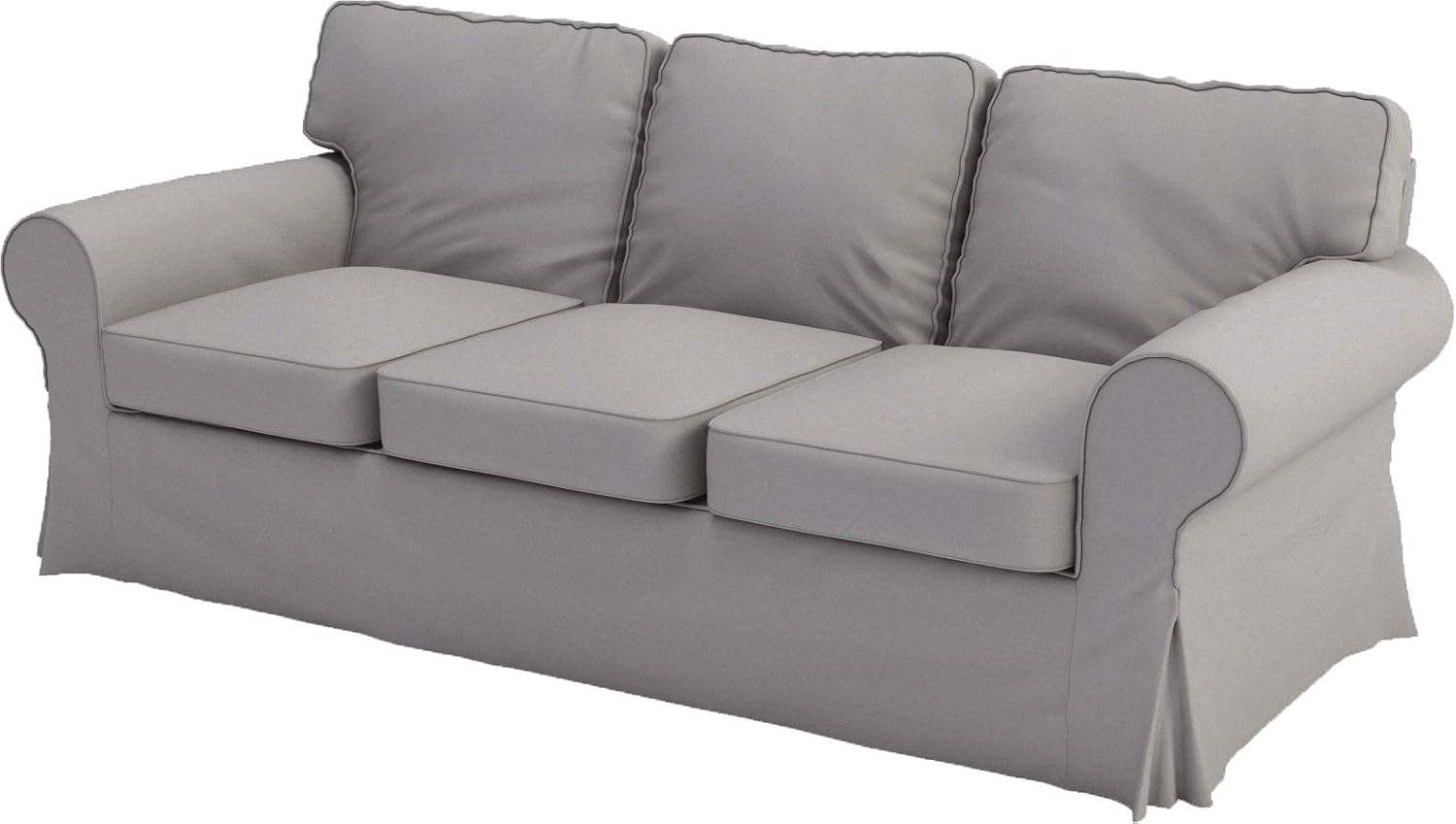 Heavy Cotton Ektorp 3 Seat Sofa Cotton Cover Replacement Compatible with IKEA Ektorp Three Seat Sofa Slipcover (Light Gray Durable Cotton)