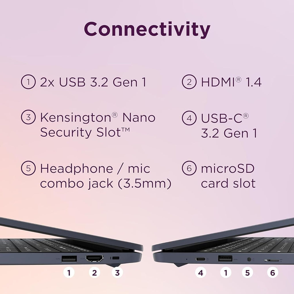 Lenovo Chromebook 15.6'FHD Laptop, Intel Dual Core N4500, 8GB RAM, 128GB Storage (64GB eMMC+64GB SD Card), Business & Students Laptop, Anti-Glare, HDMI, USB, Webcam, WiFi 6, Bluetooth, Chrome OS, Blue
