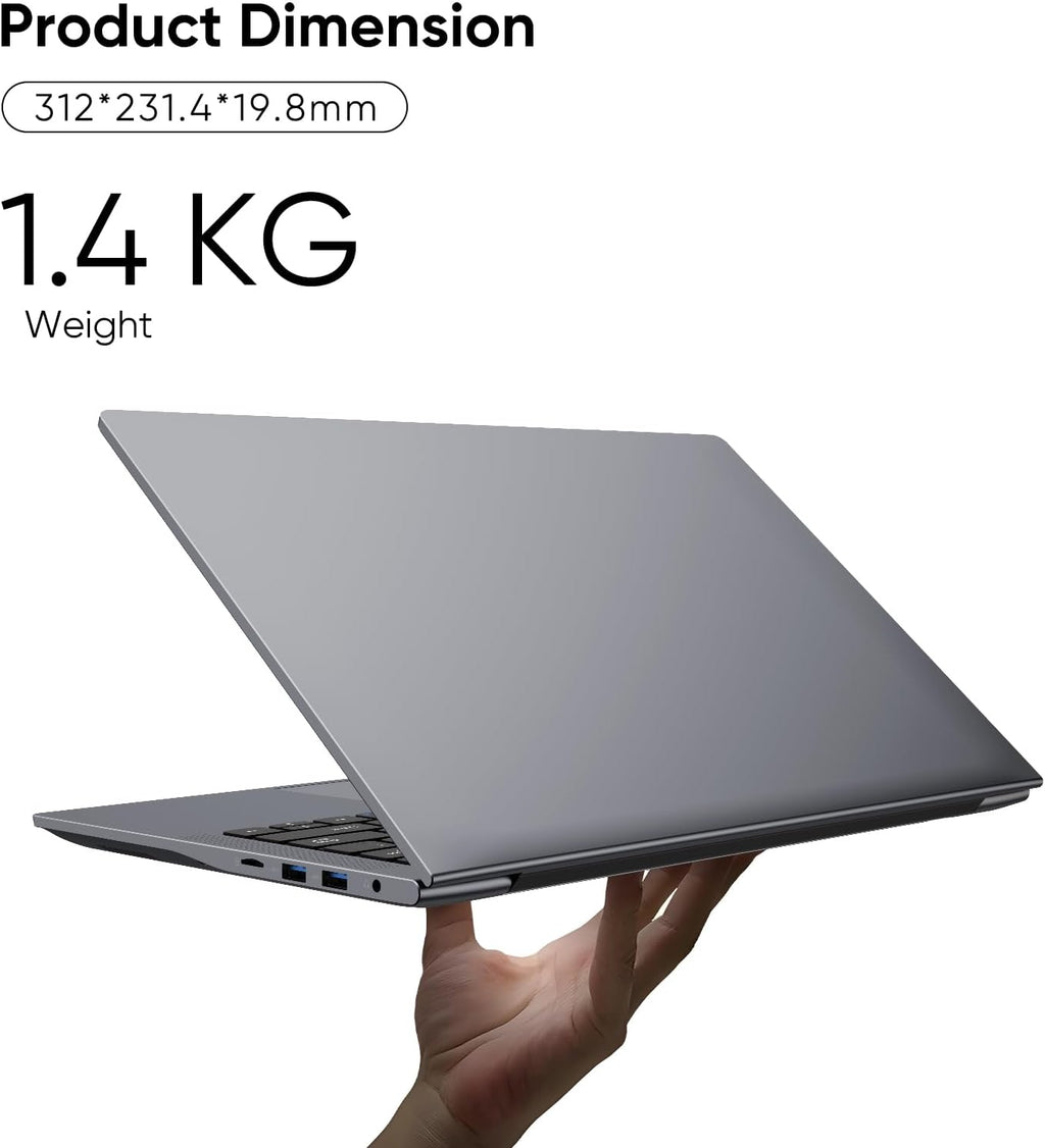 AE86 14.1' Laptop with 2K Screen, 16GB RAM, 512GB SSD, Core Processor, BT5.0 Wi-Fi 5, USB A, Type-C, HDMl, Ultra-Thin and Light Notebook for Business Students