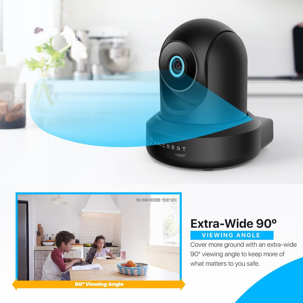 Amcrest 2-Pack 1080p WiFi Camera Indoor, 2MP Pan/Tilt Home Security Camera, Auto-Tracking, Motion & Audio Detection, Enhanced Browser Compatibility, H.265, Two-Way Talk 2PACK-IP2M-841B-V3 (Black)