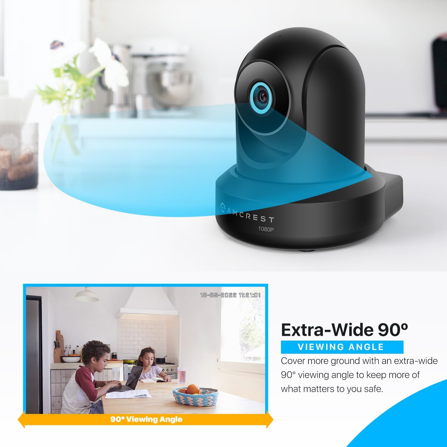 Amcrest 2-Pack 1080p WiFi Camera Indoor, 2MP Pan/Tilt Home Security Camera, Auto-Tracking, Motion & Audio Detection, Enhanced Browser Compatibility, H.265, Two-Way Talk 2PACK-IP2M-841B-V3 (Black)