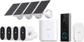 aosu 5MP SolarCam Max System 4-Cam-Kit + 2K Doorbell Camera