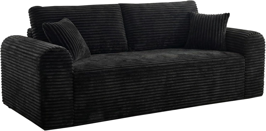 Modern 3 Seater Cloud Loveseat Sofa Couch in a Box - 86.6'' High-Density Foam Boneless Love Seat Sofa with Deep Seating and Wider Rolled Armrest for Living Room | Breathable material, Anti-slip