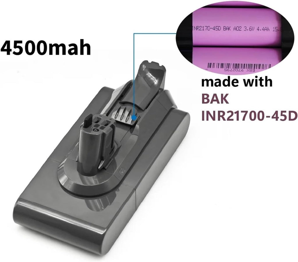 4.5Ah Removable Lithium Battery, Compatible with Dyson V11/V15 Absolute/Animal/Fluffy Extra Vacuum Cleaner