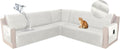 HDCAXKJ Waterproof Corner Sectional Couch Cover Velvet L Shape Sofa Covers for Pets Dogs Soft Heavy Duty U Shaped Sofa Slipcovers Sets for Sectional Non Slip Furniture Protector (Cream, XX-Large)