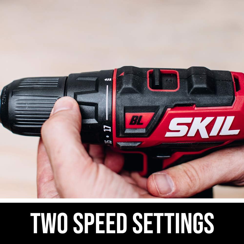 SKIL 2-Tool Kit: PWRCore 12 Brushless 12V 1/2 Inch Cordless Drill Driver and 5-1/2 Inch Brushless Circular Saw, with 4.0Ah Lithium Battery and PWRJump Charger - CB742701