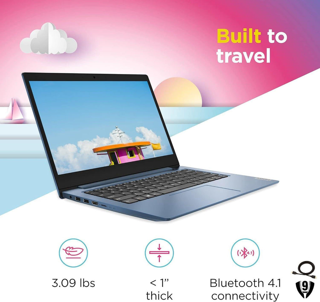 Lenovo IdeaPad 1 14.0' FHD IPS Laptop, Intel Celeron N4020 Processor, 4GB RAM 1TB SSD, Intel UHD Graphics 600, WiFi, Bluetooth 4, Webcam, HDMI, Windows 11 Pro, Blue
