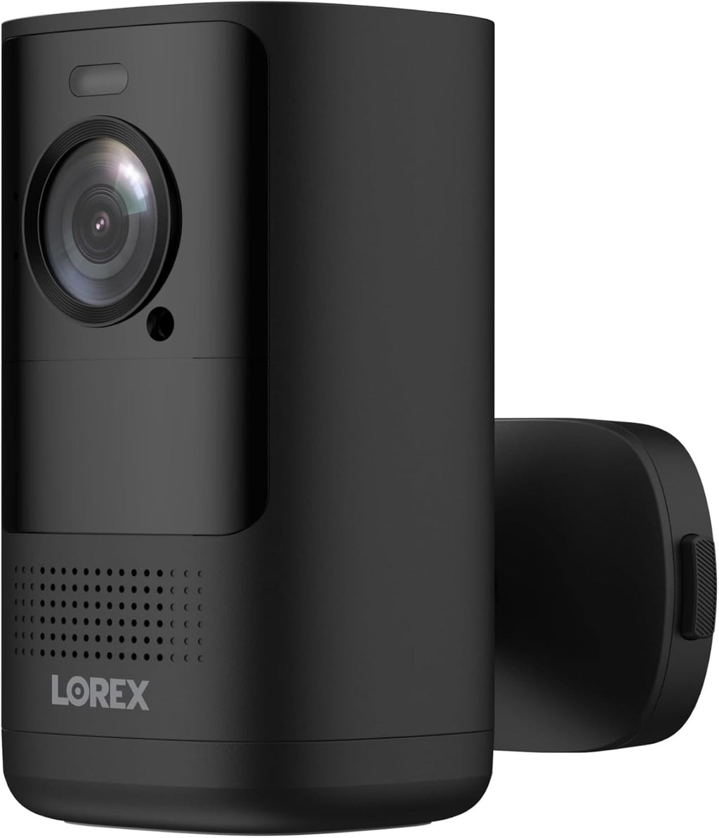 Lorex 4K Battery-Operated Wi-Fi Spotlight Camera | Black | 2-Way Talk | Color Night Vision | Person & Vehicle Detection | Siren | MicroSD Not Included | Cloud-Enabled | IP65 Weatherproof