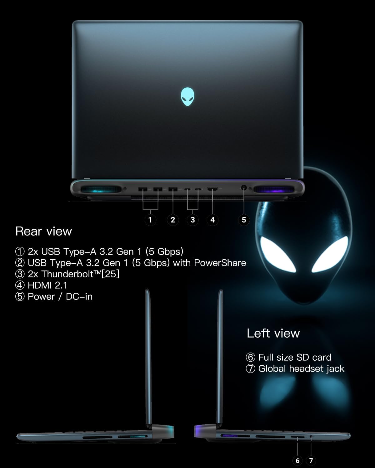 Alienware 16 Area 51 Gaming Laptop, NVIDIA RTX 5080 16GB GDDR7, Intel Ultra 9 275HX Up to 5.4GHz, 16' QHD+ 240Hz, Win11 Pro, Backlit KB, External DVD Drive, WiFi 7, 32GB DDR5, 1TB SSD