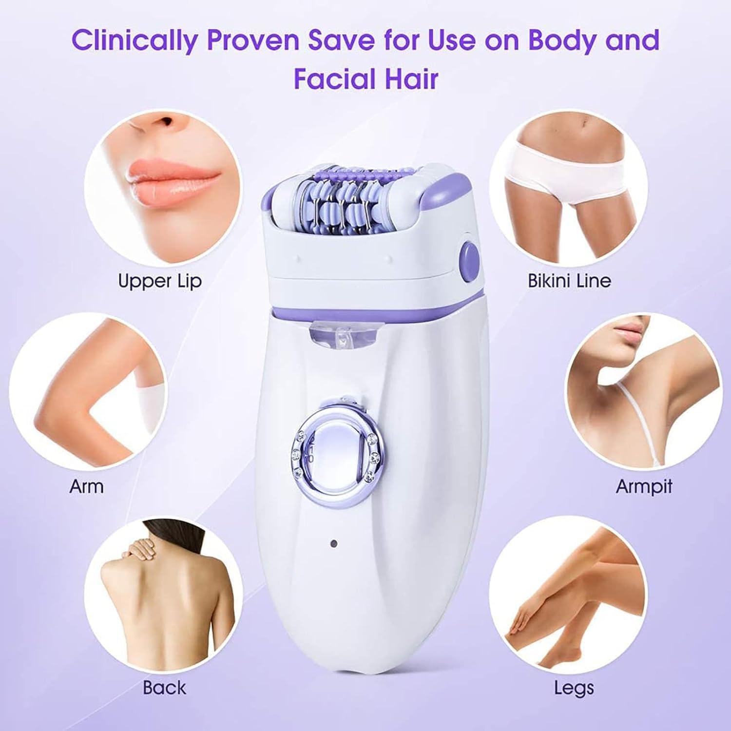 Epilator Razor Trimmer - Hair Trimming System Epilation, Wet Dry Electric Shaver for Legs, Epilator Hair Removal for Women, Portable Facial Shave Hair Shaver, Electric Razor Shaving Tool