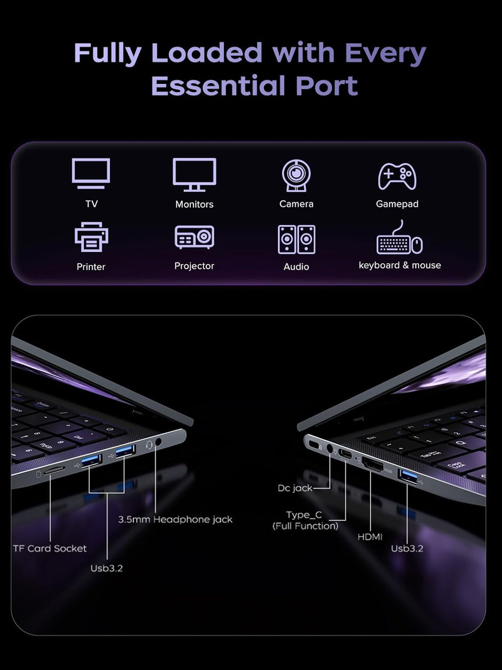 KAIGERR 2025 AMD Gaming Laptop, 15.6inch Laptop Computer with AMD Ryzen 7 5700U(8C/16T, Up to 4.3GHz), 16GB RAM 512GB NVMe SSD Windows 11 Laptop, Radeon RX Vega 8 Graphics,WiFi 6
