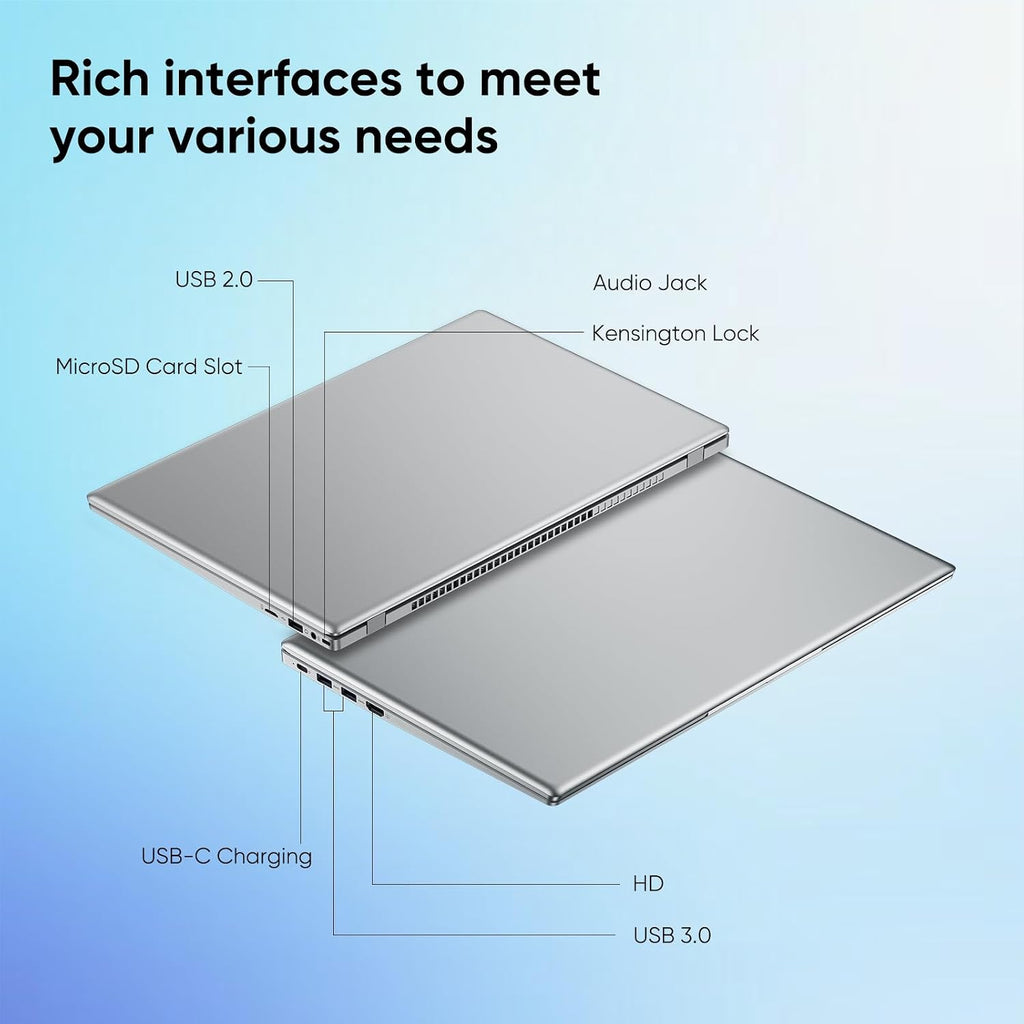 Laptop, 32GB RAM 512GB SSD Laptops Computer, 6500Y Processor (Beats N5095 up to 3.4GHz), 15.6' FHD IPS Display Win11 Laptop PC for Student and Business, WiFi 5, BT 5.0, Sliver