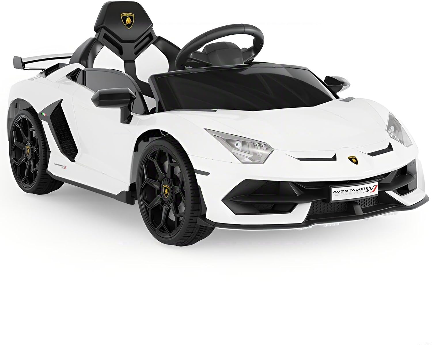 Garvee 12V Kids Electric Car with Remote Control, LED Lights & Sound System - Licensed Lamborghini Battery Powered Ride-On Toy for Boys & Girls