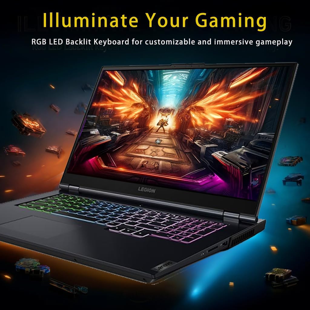 Lenovo Legion Gaming Laptop, 17.3'' (1920 x 1080) IPS Display, Intel i7-9750H Processor, GeForce RTX 2070, 16GB RAM | 1TB PCIe SSD, Backlit Keyboard, Windows 11 Pro, w/WOWPC Bundle, Grey