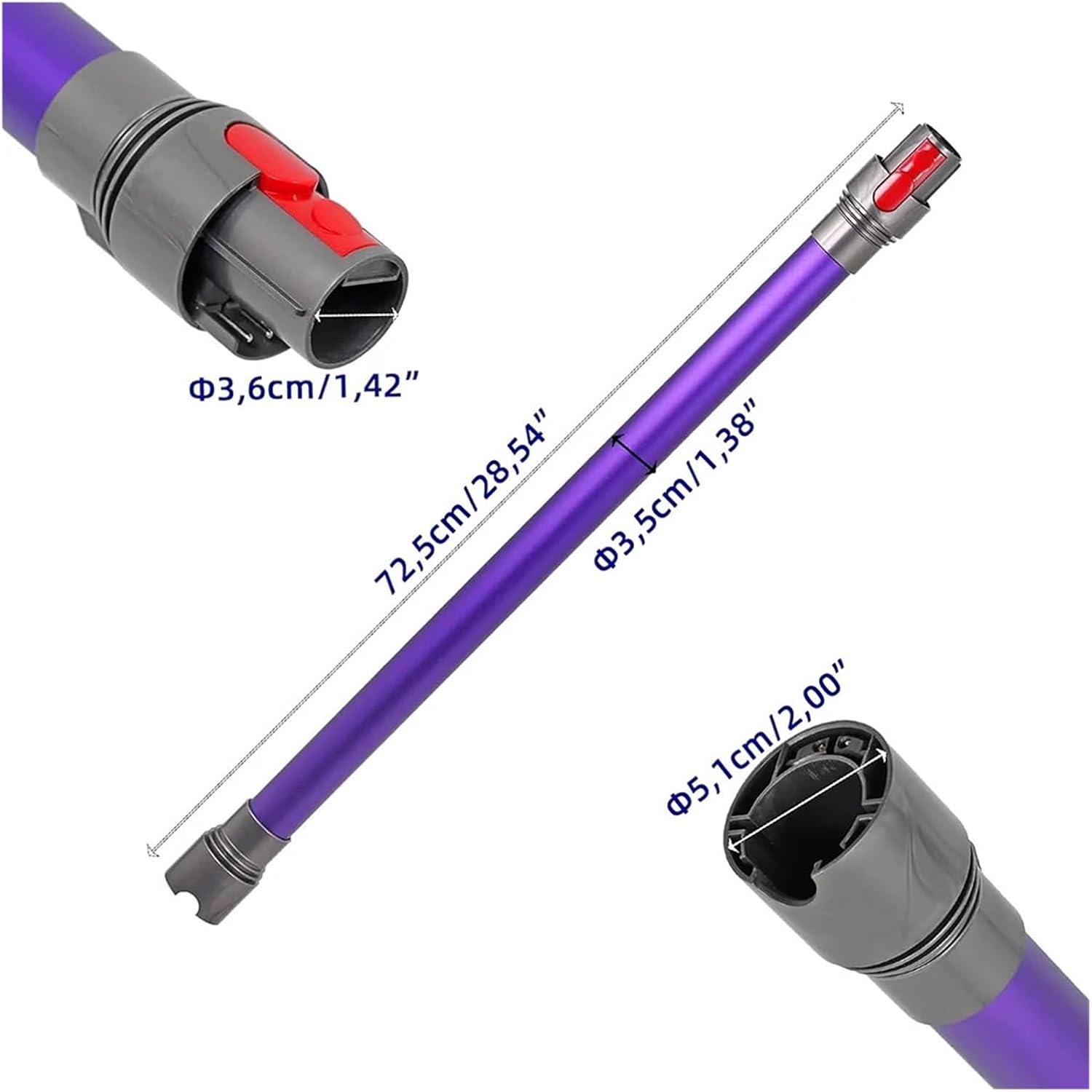 Quick Release Telescopic Tube ，Compatible for Dyson ，V15 V11 V10 V8 V7 Stick Vacuum Cleaner Extension Tube Replacement Parts Extension Rod(Dark Khaki)
