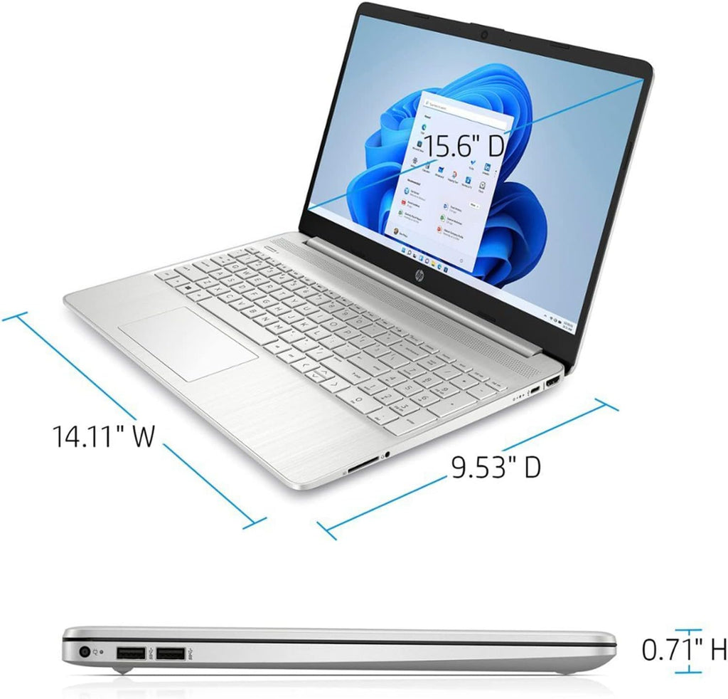 HP Notebook Laptop, 15.6' HD Touchscreen, Intel Core i3-1115G4 Processor, 12GB RAM, 256GB PCIe SSD, Webcam, Type-C, HDMI, SD Card Reader, Wi-Fi, Windows 11 Home, Silver