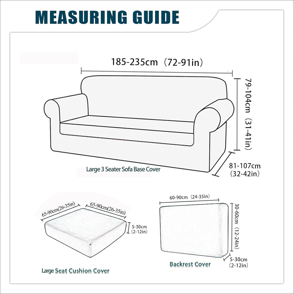 7 Piece Stretch Velvet Ektorp Sofa Covers, for 1 Base Cover, 3 Cushion Couch Cover and 3 Backrest Cover, for Living Room Furniture (Beige,Large 3 Seat 7 PCS)