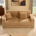 Cloud Couch Queen Sofa 80' 2-Seater Sofa(Not Boneless), Set of Modern Corduroy Loveseat with Deep Seats, High Backrest & Pocket Spring Cushions, Comfy Upholstered Couch for Living Room, Camel