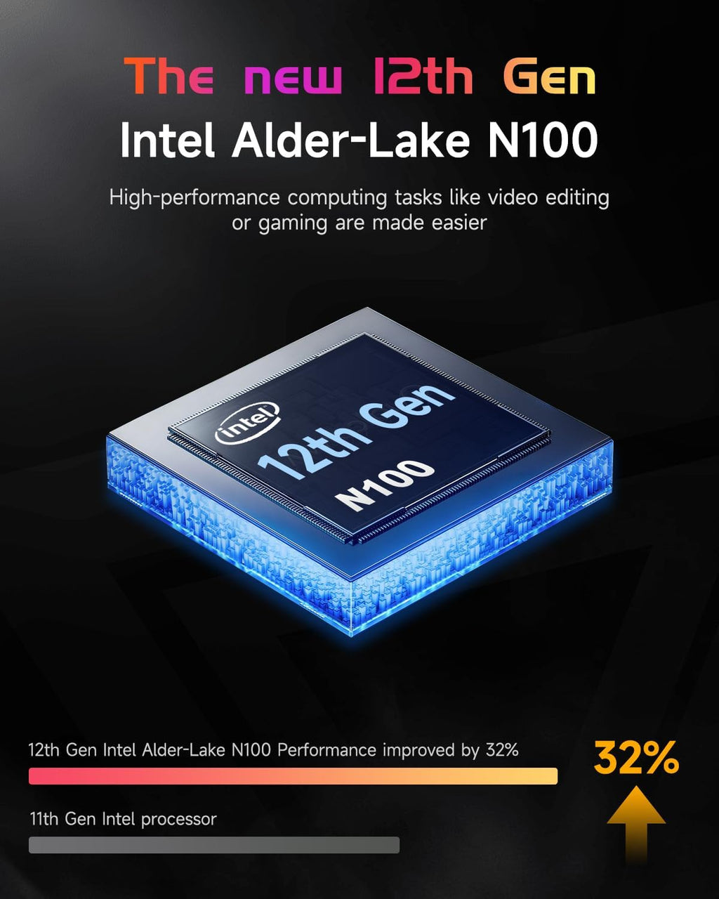 NIMO 15.6' IPS FHD-Laptop, Pentium Quad Core N100 8GB RAM 256GB SSD (Beat i3-1115G4, Up to 3.4GHz) Computer with Backlit Keyboard Fingerprint Type-C Charger WiFi 6 BT5.2, for Student and Home