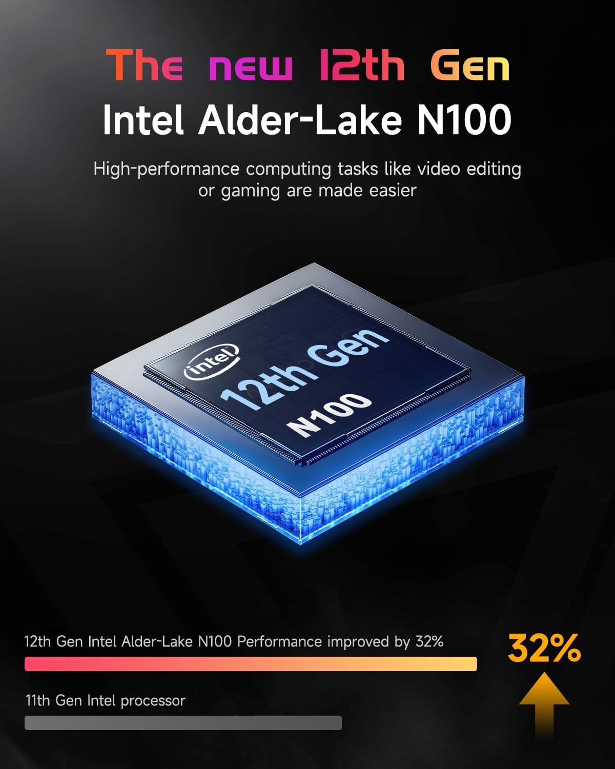 NIMO 15.6' IPS FHD-Laptop, Pentium Quad Core N100 8GB RAM 256GB SSD (Beat i3-1115G4, Up to 3.4GHz) Computer with Backlit Keyboard Fingerprint Type-C Charger WiFi 6 BT5.2, for Student and Home