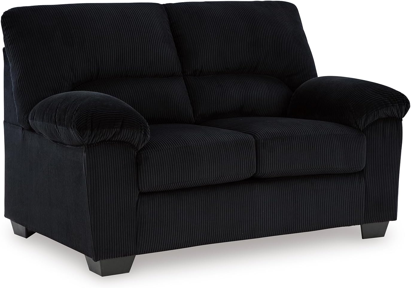 Signature Design by Ashley SimpleJoy Modern Loveseat for Living Room, Black