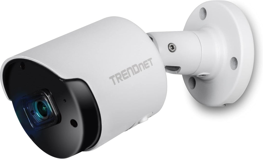 TRENDnet Indoor Outdoor 5MP H.265 PoE Bullet Network Camera, IP66 Rated Housing, IR Night Vision up to 30m (98 ft.), Security Surveillance Camera, microSD Card Slot (up to 256GB), White, TV-IP1514PI