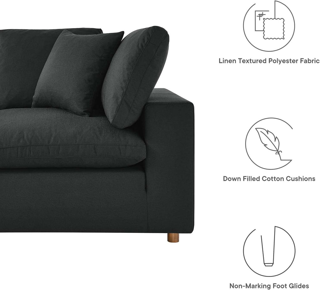 Modway Commix Down-Filled Overstuffed Upholstered 4-Piece Sectional Sofa