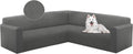 HDCAXKJ Sectional Couch Cover L Shape Stretch Sofa Covers Washable Jacquard Corner Couch Slipcover Non Slip Sectional Slip Cover U Shaped Furniture Protector for Pets Dogs (Dark Grey, X-Large)