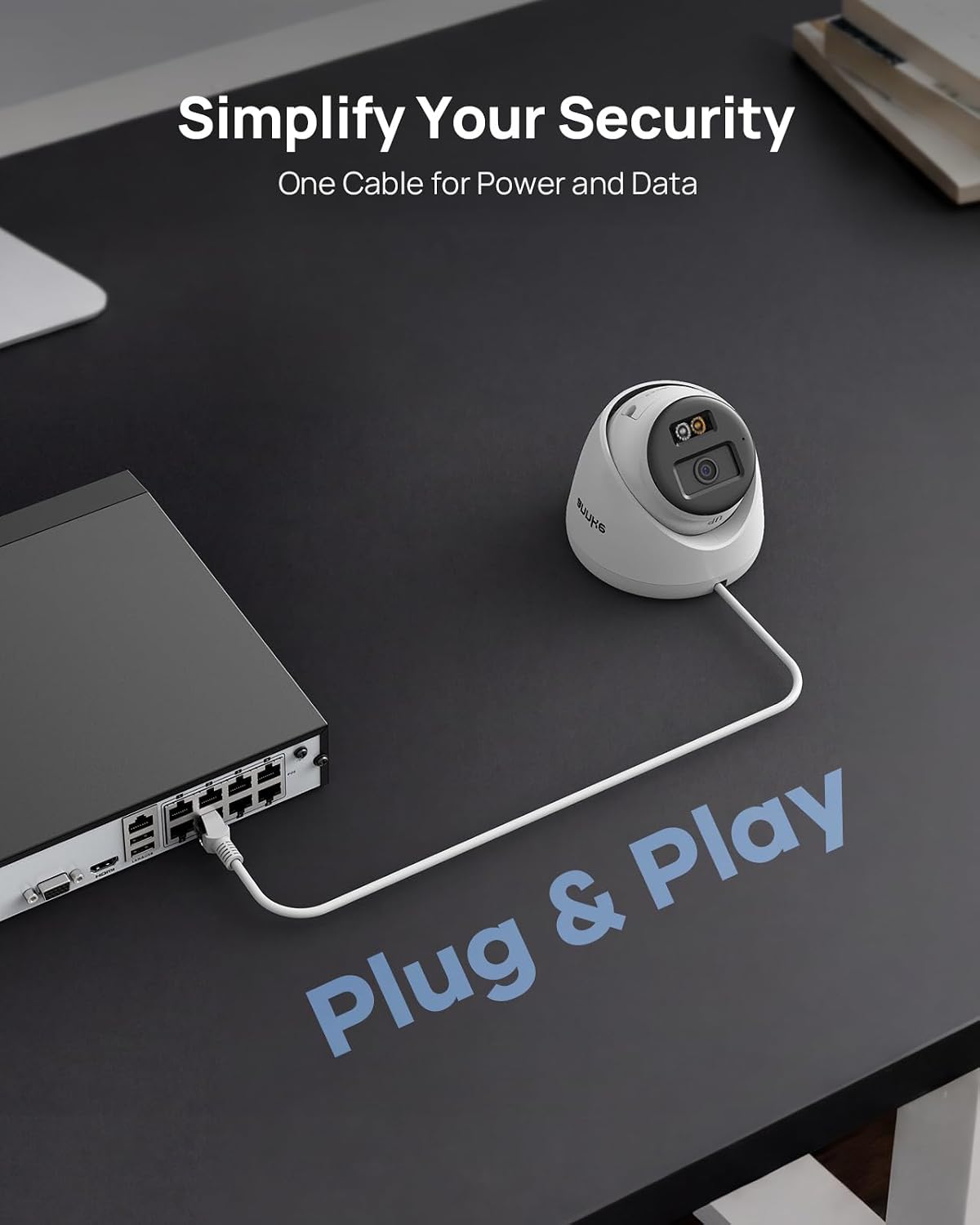 ANNKE H500 3K PoE Security Camera System with 8CH NVR, 8pcs 5MP Outdoor IP Cams, Red and Bule Light Alarm, AI Detection, 2TB HDD for 24/7 Recording, Two-Way Audio, Color Night Vision, IP67