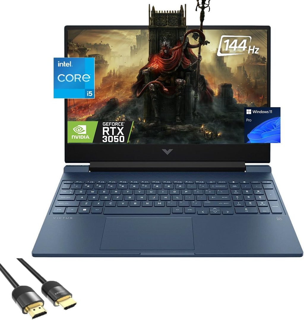 HP Victus Gaming Laptop, 15.6' FHD Display, 12th Gen 8-Core i5 12450H (Up to 4.40 GHz), GeForce RTX 3050, 32GB RAM, 1TB PCle 4.0, Backlit KB, Keypad, WiFi 6, RJ45, USB-C, PDG HDMI Cable, Win 11 Pro