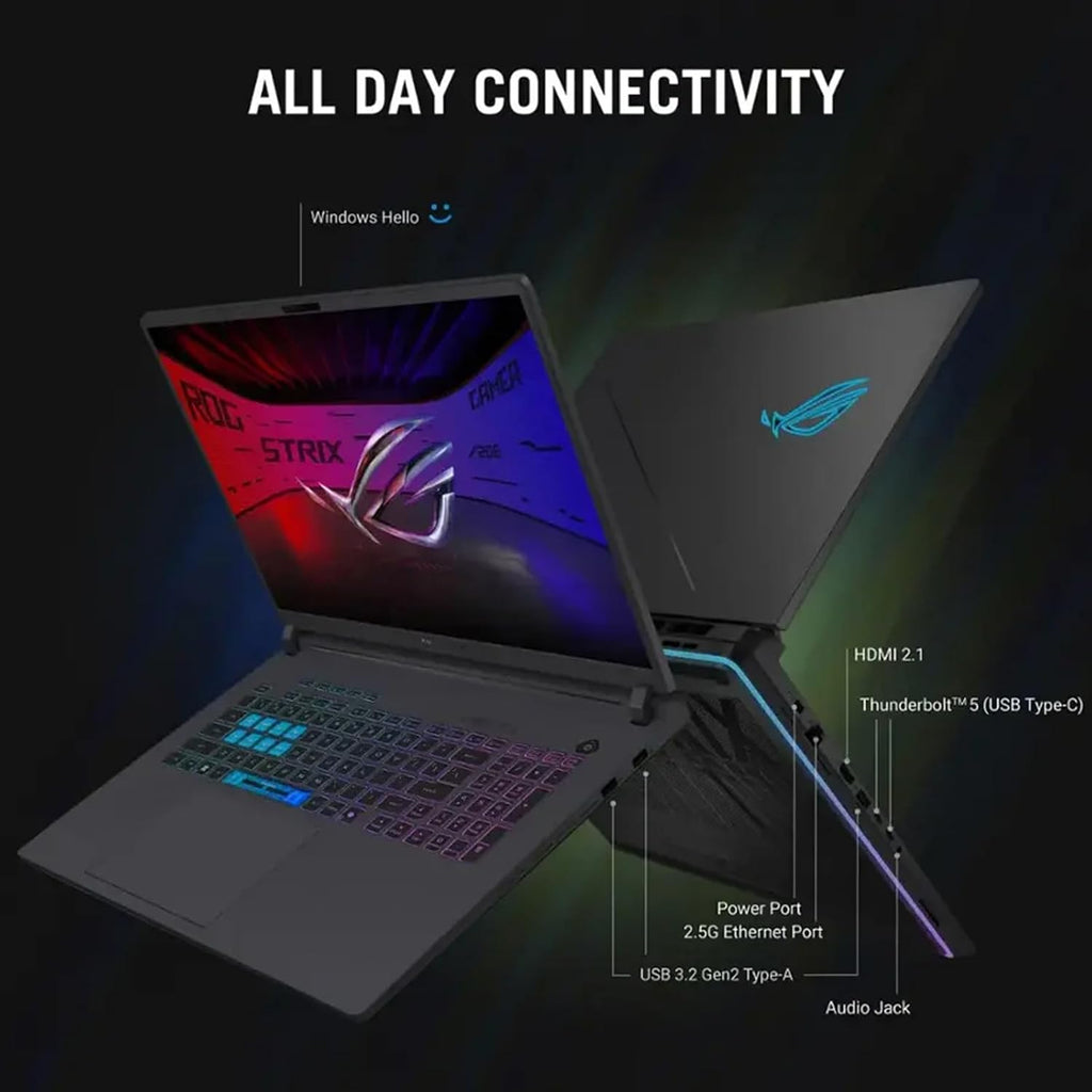 ASUS ROG Strix G18 (2025) 18' Gaming Laptop | NVIDIA GeForce RTX 5080 | IPS 240Hz Display | Intel Ultra 9 275HX | Backlit KB | w/Office & External DVD Drive | Win 11 Pro | WiFi 7 | 32GB RAM 2TB SSD